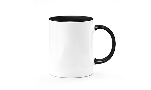 Ceramic White Handle Black Mug